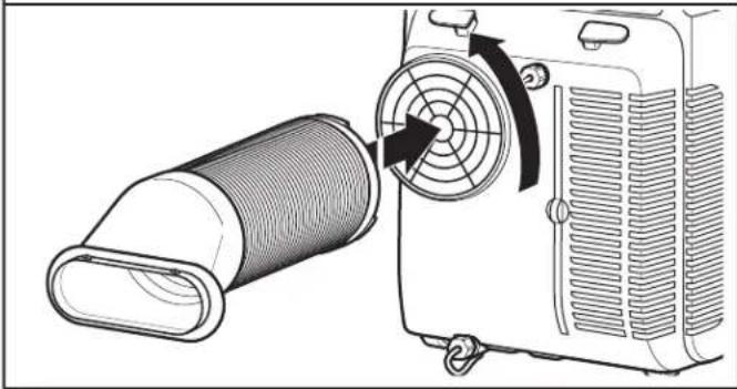 AMANA AMAP121AB-2 - Fije la manguera de ventilación al acondicionador de aire - 1
