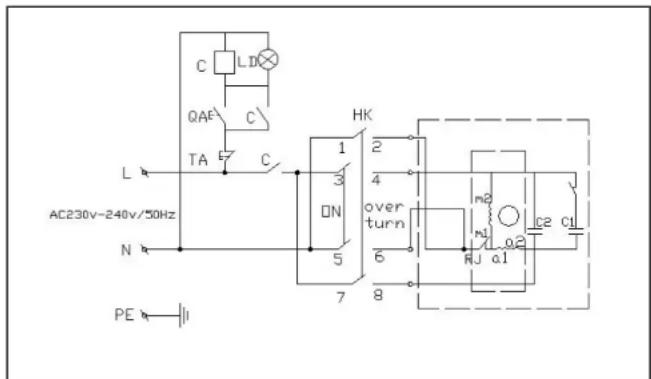 Royal Catering RCFW-220PRO - Diagramma elettrico - 1