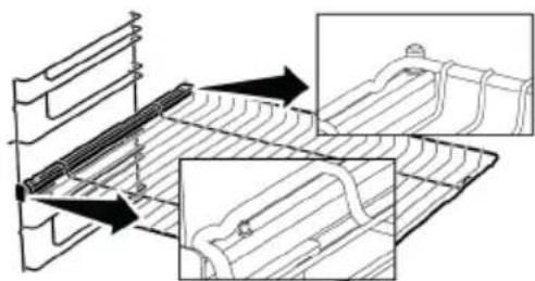 BEKO BBIMM13300DXMPSEF - De correcte plaatsing van het draadrooster en schaal op de telescopische rails - Op modellen met draadplanken en telescopische modellen - 1