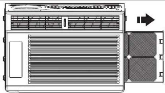 AMANA AMAP151CW - Cómo retirar el filtro de aire - 1