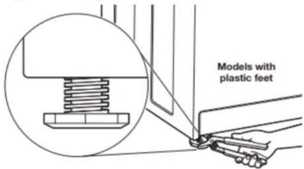 AMANA ATW4516MW - Adjust leveling feet - 1