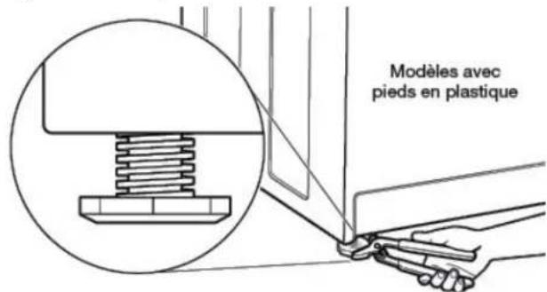 AMANA ATW4516MW - Ajuster les pieds de nivellement - 1