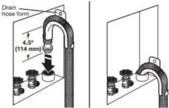 AMANA ATW4516MW - Placer le tuyau de vidange dans le tuyau de Raccordement des tuyaux rejet à l'égout d'alimentation - 1