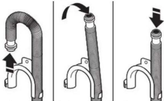 AMANA ATW4516MW - Remove drain hose form (floor drain installations only) - 1