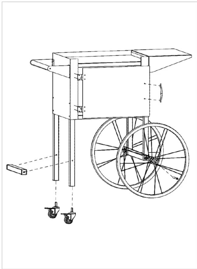 Royal Catering RCPT-WGWG-1 - POPCORN TROLLEY - 4