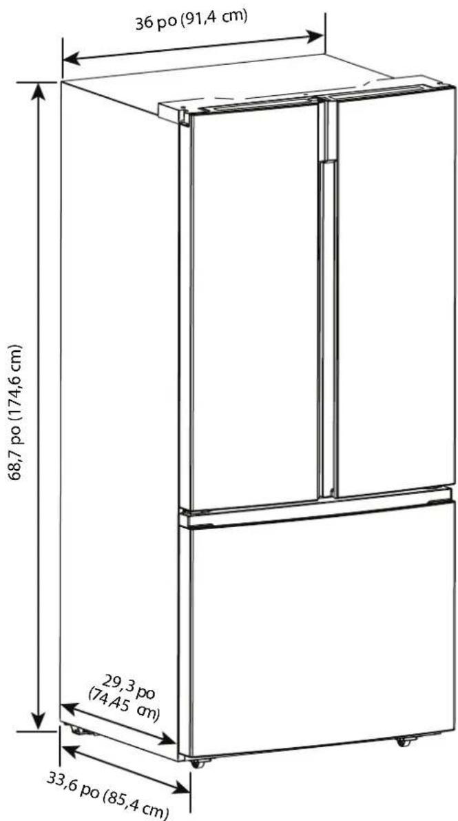 INSIGNIA NS-RFD26SS9 - Dimensions - 1