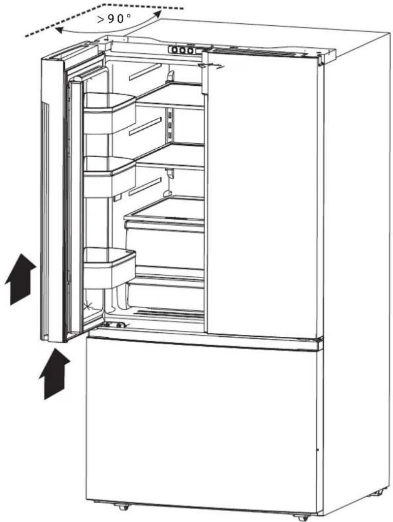 INSIGNIA NS-RFD26SS9 - Retrait des portes du réfrigérateur (optionnel) - 7