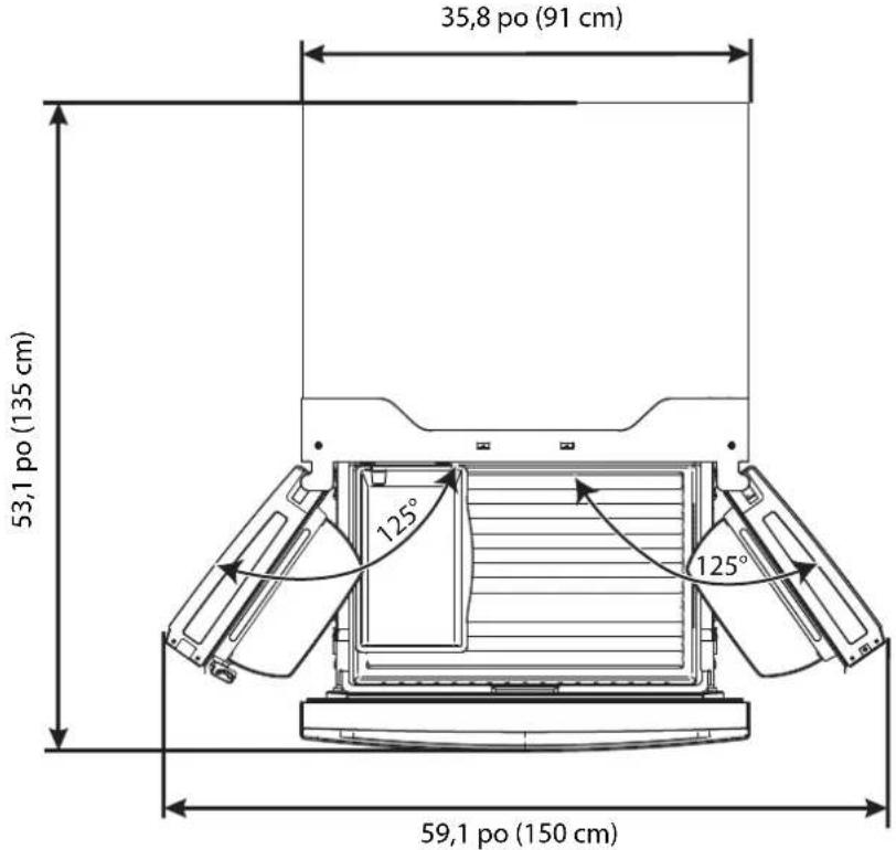 INSIGNIA NS-RFD26SS9 - Prévoir un espace suffisant pour l'ouverture des portes - 1