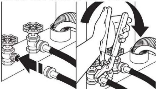 MAYTAG MFW7020RW - Connect inlet hoses to water faucets - 1