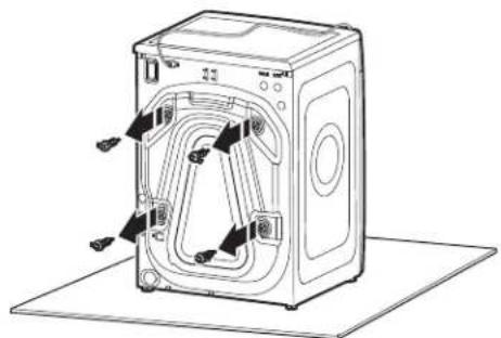 MAYTAG MFW7020RW - Remove transport bolts from washer - 1