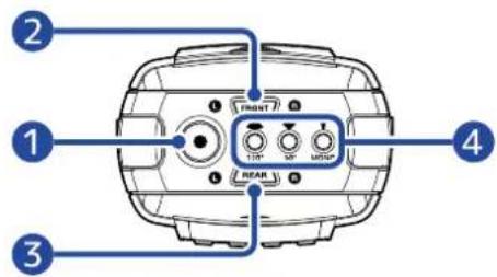 ZOOM H2 Essential - ■ Face supérieure ■ Face inférieure - 1
