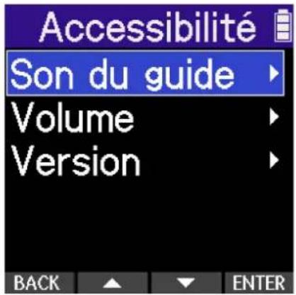 ZOOM H2 Essential - Réglage du guide sonore (accessibilité) - 3