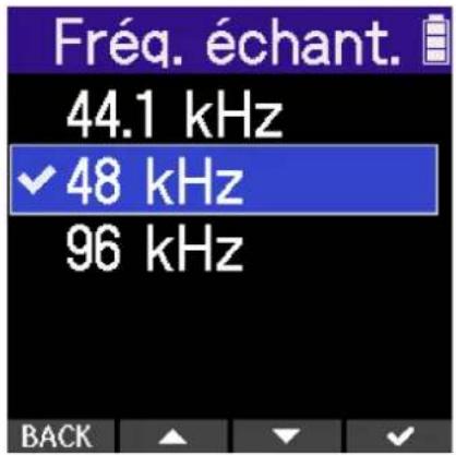 ZOOM H2 Essential - Réglage de la fréquence d'échantillonnage - 1