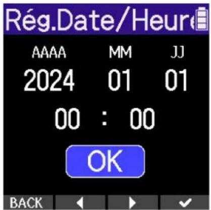ZOOM H2 Essential - Réglage de la date et de l'heure (première mise sous tension) - 3