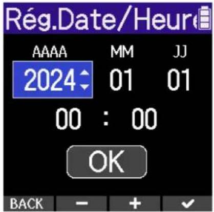 ZOOM H2 Essential - Réglage de la date et de l'heure (première mise sous tension) - 2