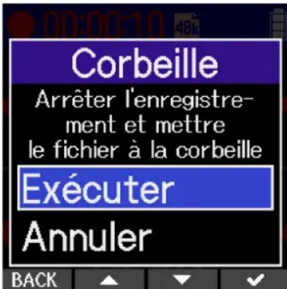 ZOOM H2 Essential - Déplacement du fichier en cours d'enregistrement dans le dossier TRASH - 2