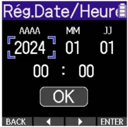 ZOOM H2 Essential - Réglage de la date et de l'heure (première mise sous tension) - 1