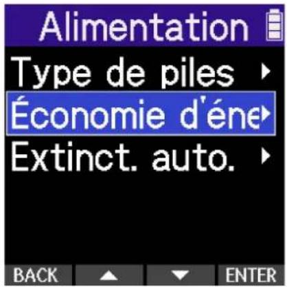 ZOOM H2 Essential - Réglage d'économie d'énergie de l'écran - 3