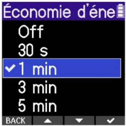 ZOOM H2 Essential - Réglage d'économie d'énergie de l'écran - 4