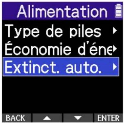 ZOOM H2 Essential - Réglage de la temporisation d'extinction automatique - 3