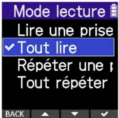 ZOOM H2 Essential - Réglage de la répétition ou lecture en boucle (mode lecture) - 2