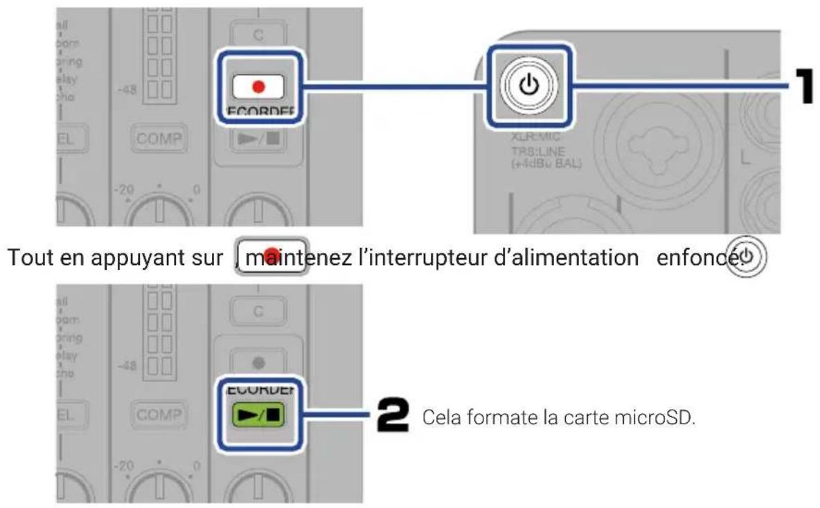 ZOOM LiveTrak L6 - ■ Formatage de la carte microSD au démarrage - 1