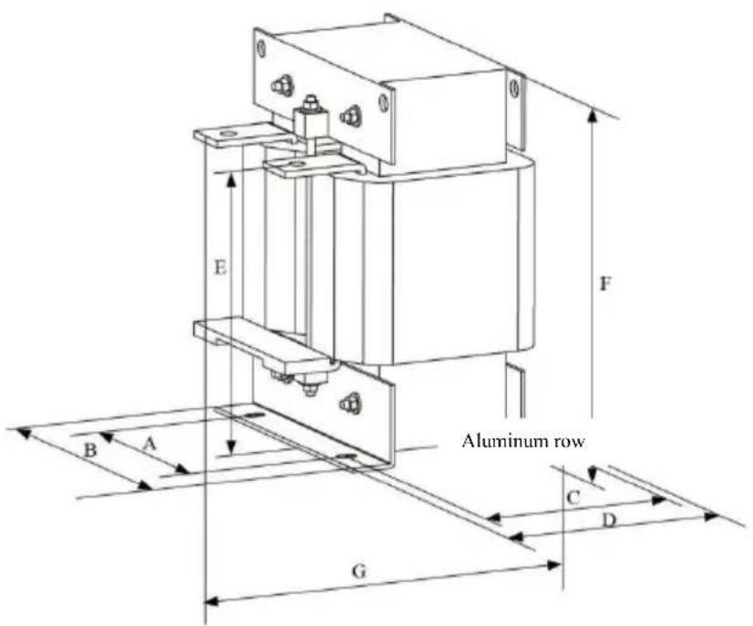 MSW FI-15000 - Dimensional drawing of external DC reactor - 1