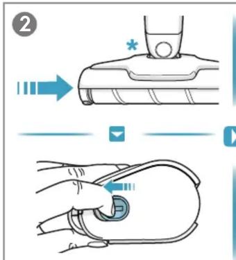 Diagram illustrating a medical procedure with labeled steps and directional arrows indicating movement or force.