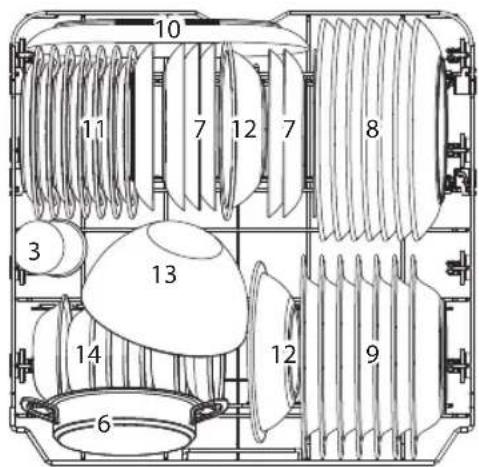 Koenic KDW 6041 B BU - Adjusting the upper basket - 1