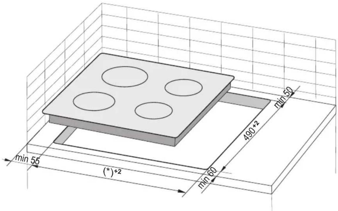 Koenic KBH 26531 - Vorbereitung der Küchenarbeitsplatte für den Einbau des Kochfeldes - 1