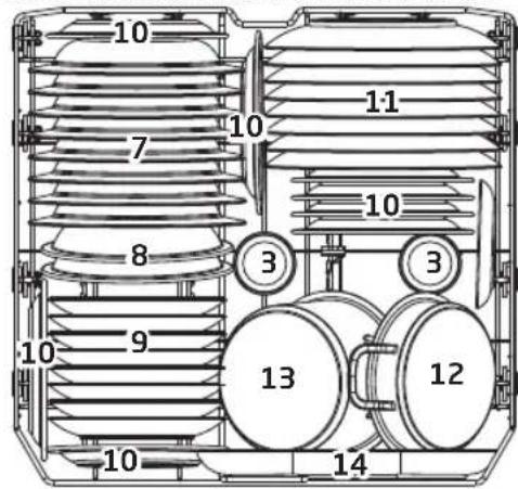 Koenic KDW 6031 A BI - Adjusting the upper basket - 2