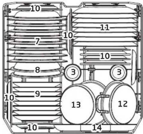 Koenic KDW 6041 A BU - Regolazione del cestello superiore - 2