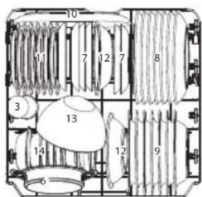 Koenic KDW 6011-1 E FS - Adjusting the upper basket - 1