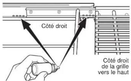 Côté droit Côté droit de la grille vers le haut