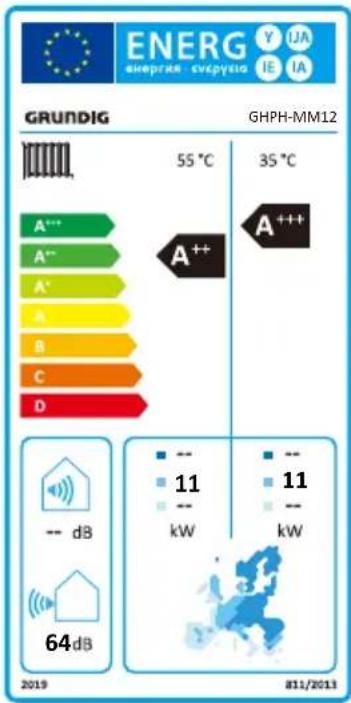 GRUNDIG GHPH-MM12 - Étiquette sur la classification énergétique et fiche technique Étiquette sur la classification énergétique - 3