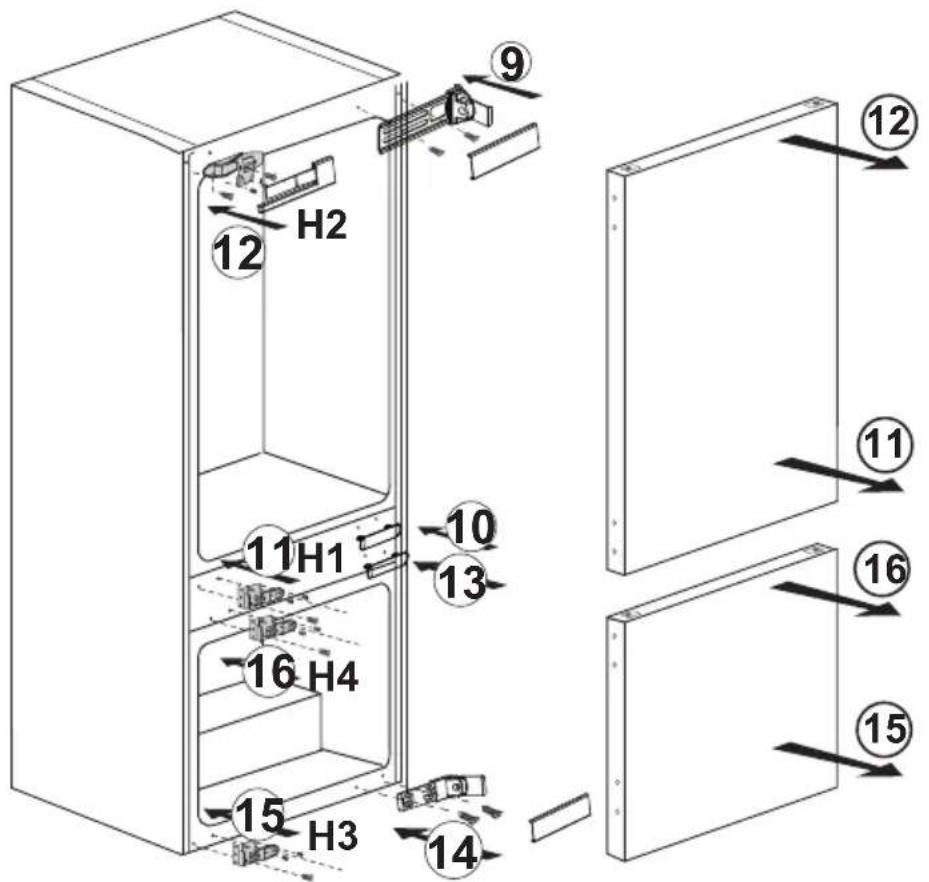GRUNDIG GKNI 25752 FN - Inversión de las puertas - 2