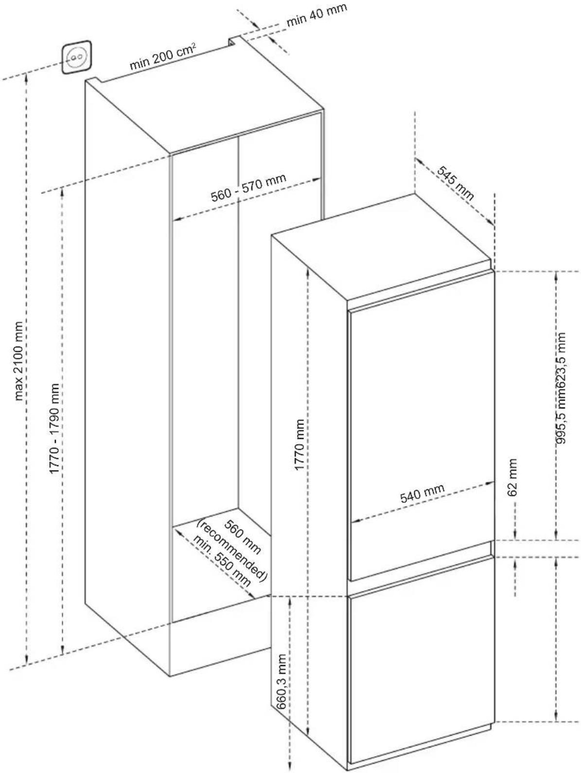 BLAUPUNKT 5CR288SD0 - Dimensions - 1