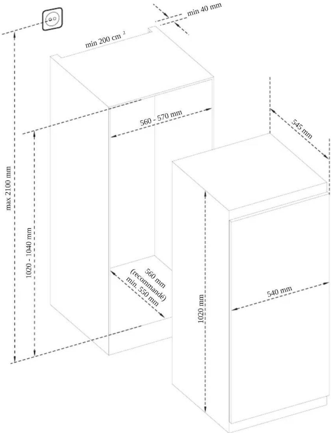 BLAUPUNKT 5CK238FD0 - Dimensions - 1