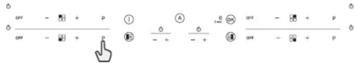 OFF - + P ① A 2+3 OK OFF - + P OFF - + - + ④ OFF - + P