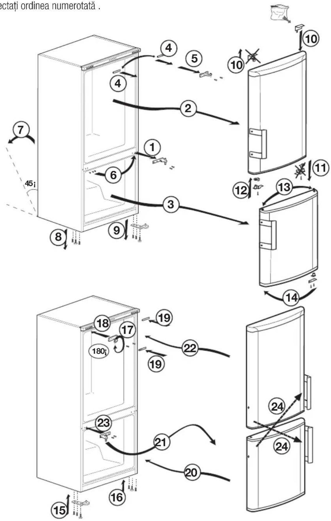 BEKO RCNE520E20DZM - Inversarea uşilor - 1