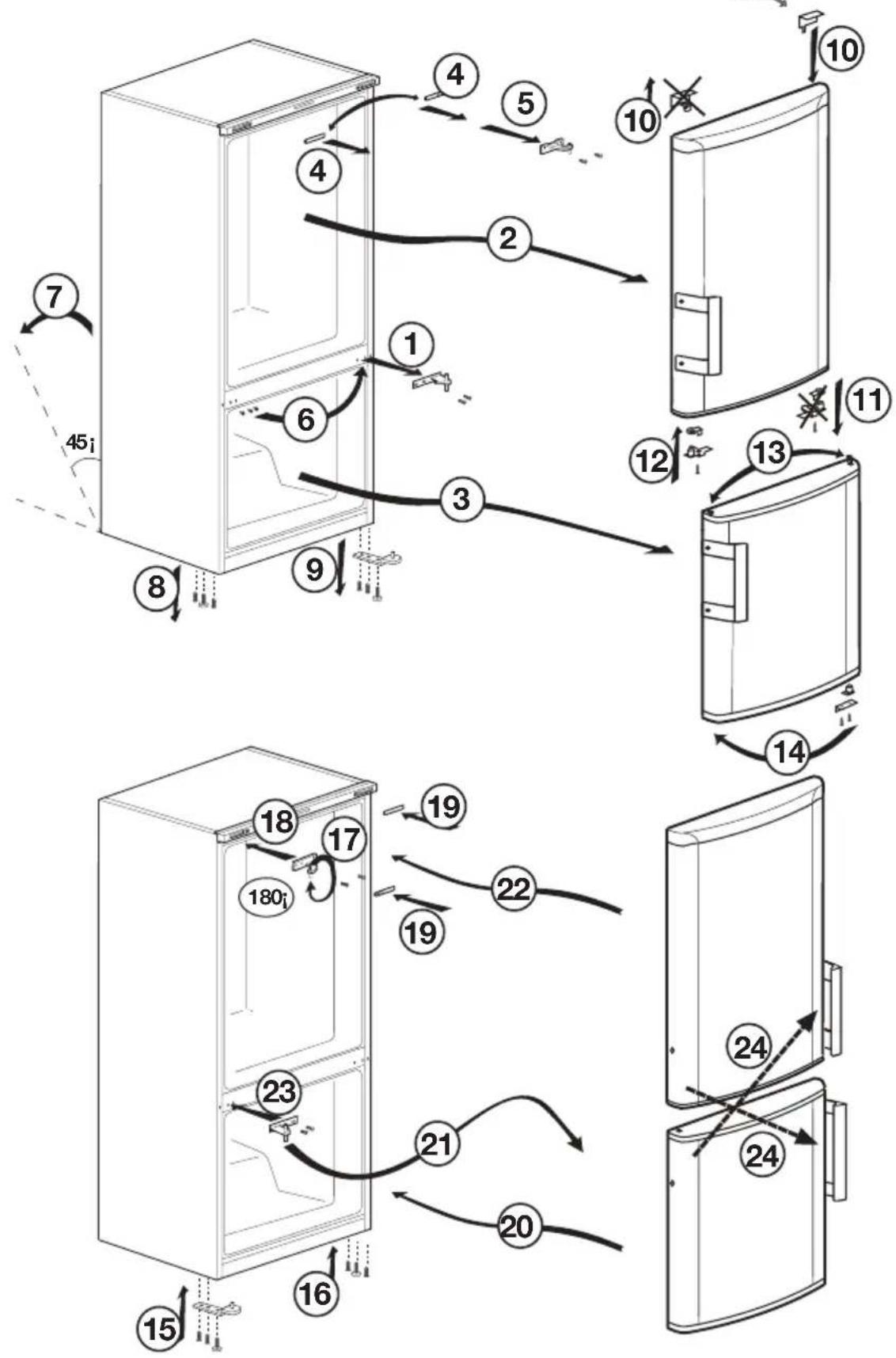 BEKO RCNE520K20XP - Réversibilité des portes - 1