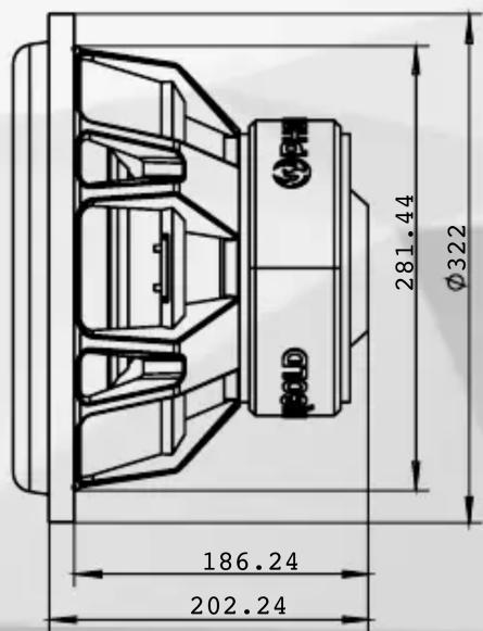 281.44 Ø322 186.24 202.24