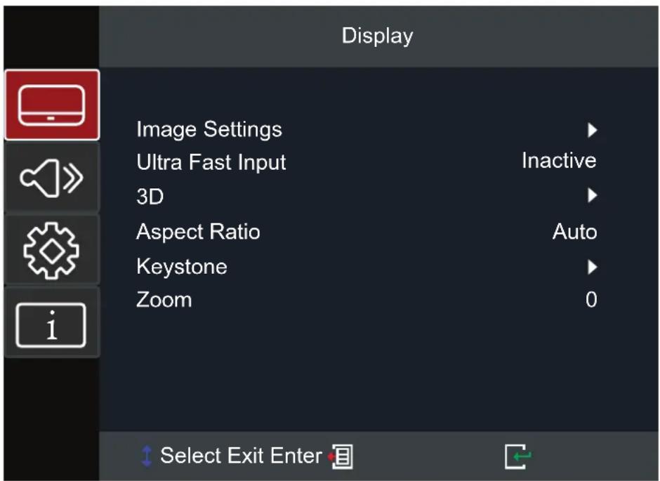 VIEWSONIC V57-4K - Menu OSD (Affichage à l'écran) - 1