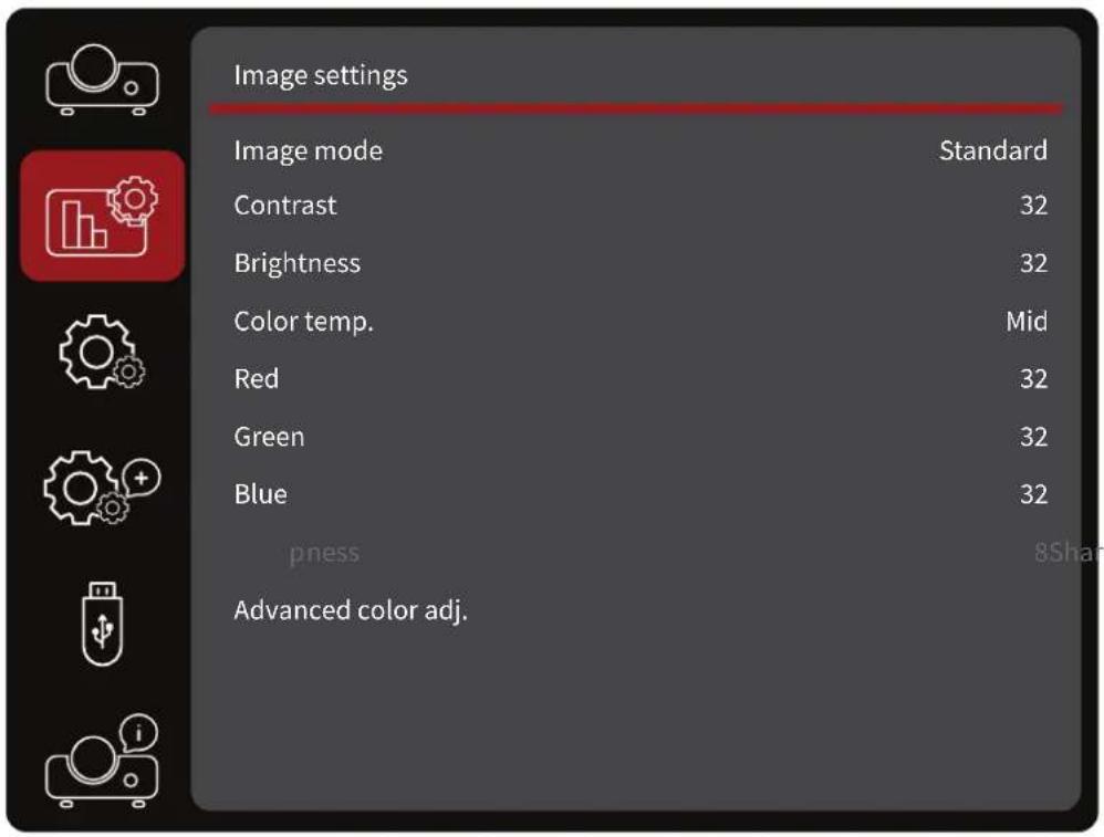 VIEWSONIC LSC650WU - Image Settings (Réglages de l'image) - 1