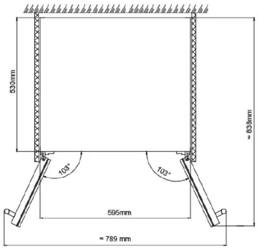 Witt WCU6082-2BG - Schémas cotés avec porte ouverte - 3