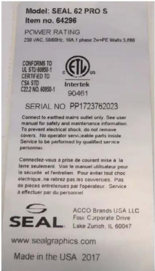 SEAL 62 Pro S - Identification - 2