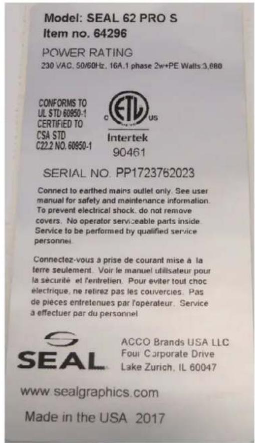 SEAL 62 Pro S - Identificacion - 1
