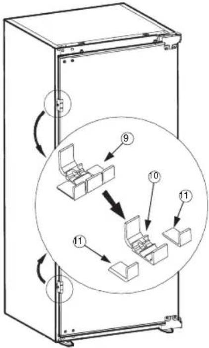 BAUKNECHT KR 195 A++ - Instructies voor installatie van product met Hettich-scharnieren - 9