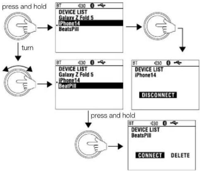 JBL JAM3000 - Connecting or disconnecting a device - 1