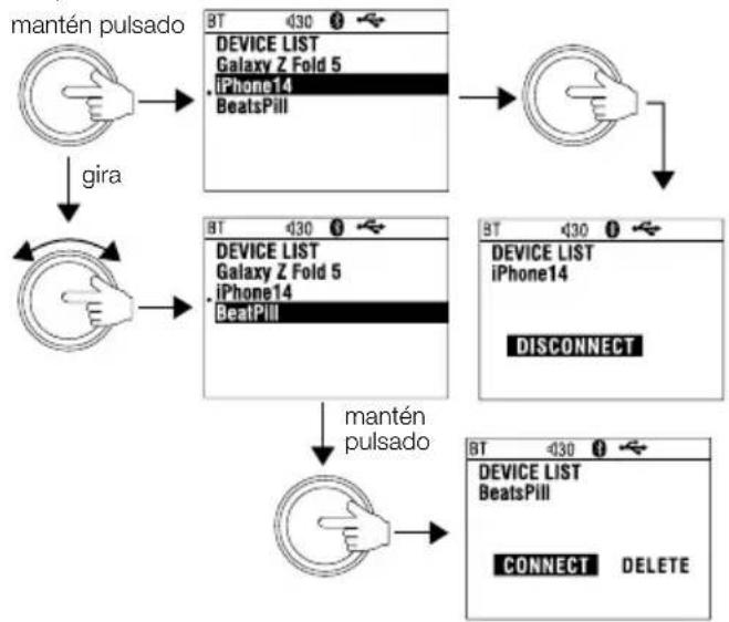 JBL JAM3000 - Conectar o desconectar un dispositivo - 1